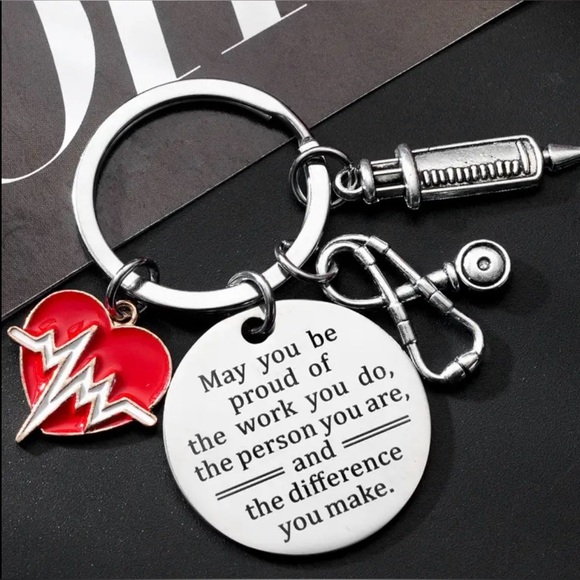 Nurse Medical Healthcare Workers DR Doctor Keychain Key Holder New Nursing - Picture 1 of 4